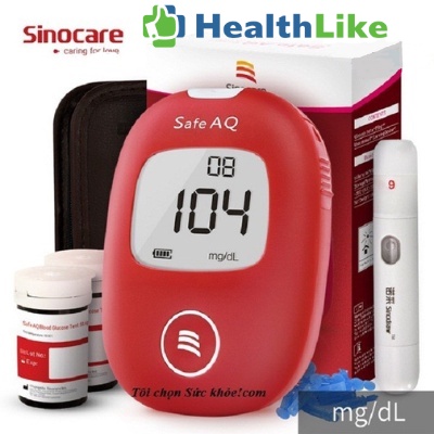 Máy đo đường huyết Safe AQ Smart Sinocare - Tặng (50 que thử + 50 kim)/ HealthLike