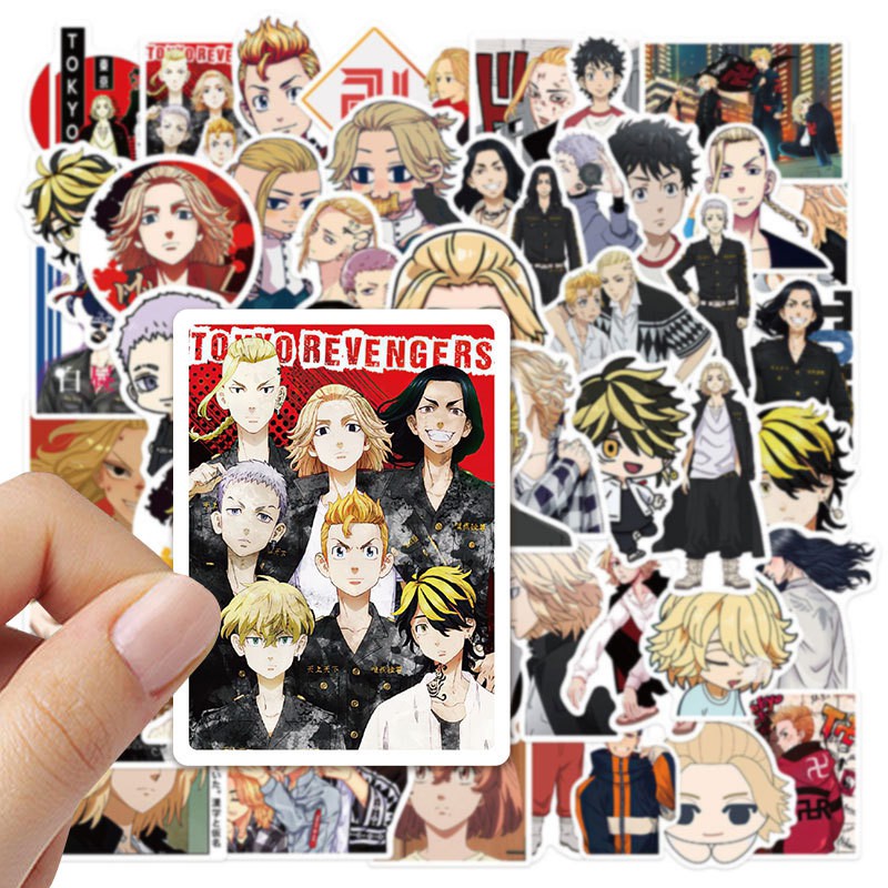 Sticker Anime Tokyo Revengers combo 50 cái chống nước dán laptop, vali, mũ bảo hiểm,... in hình anime chibi cute