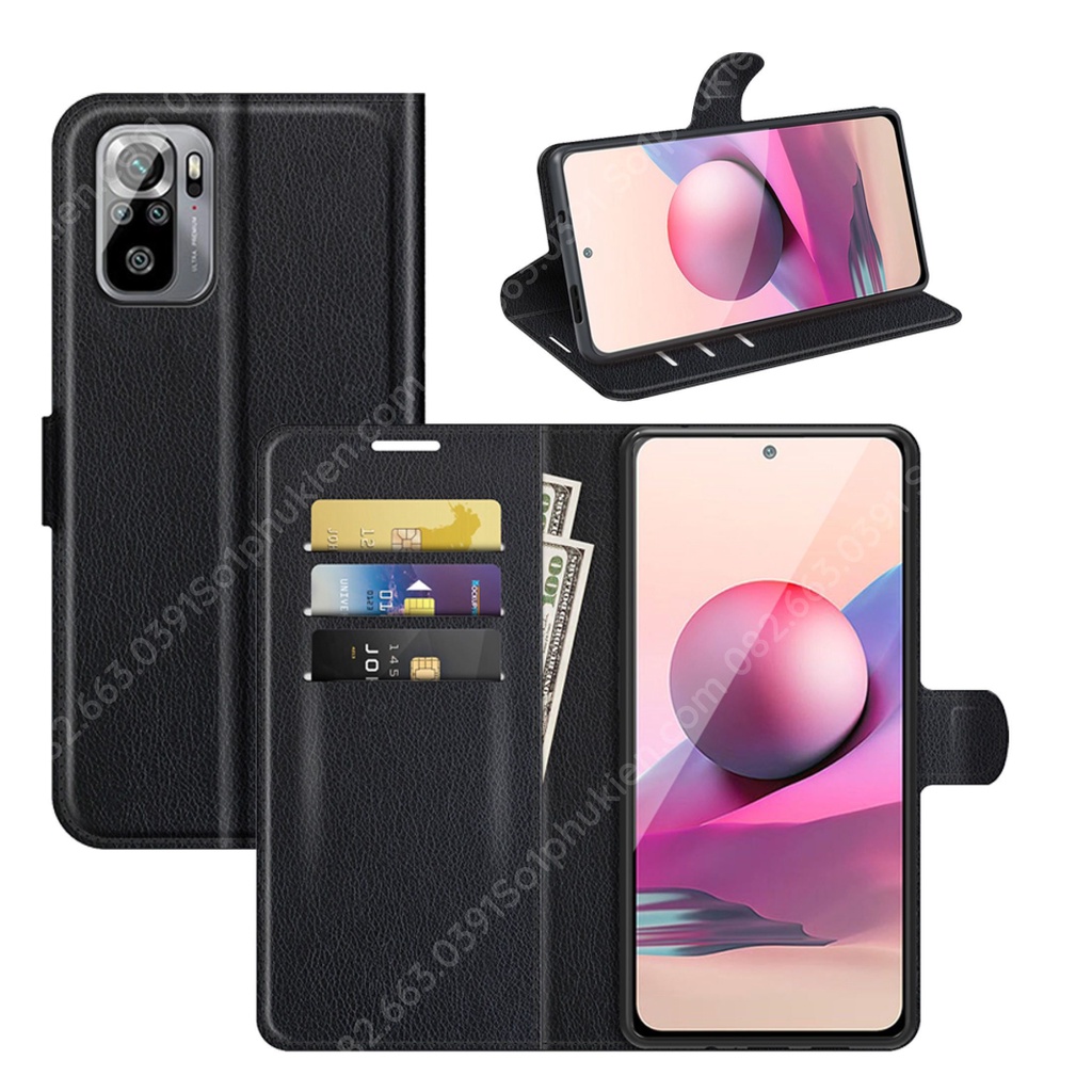 Bao da Xiaomi Redmi Note 10 (2021) có nắp gập và chống xem video tiện lợi