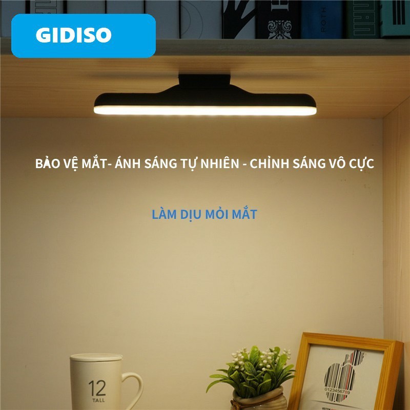 Đèn LED Trang Điểm Cảm Ứng CHẠM 3 chế độ GIDISO dùng cho bàn làm việc, bàn học, tủ sách, đèn ngủ, chống mỏi mắt