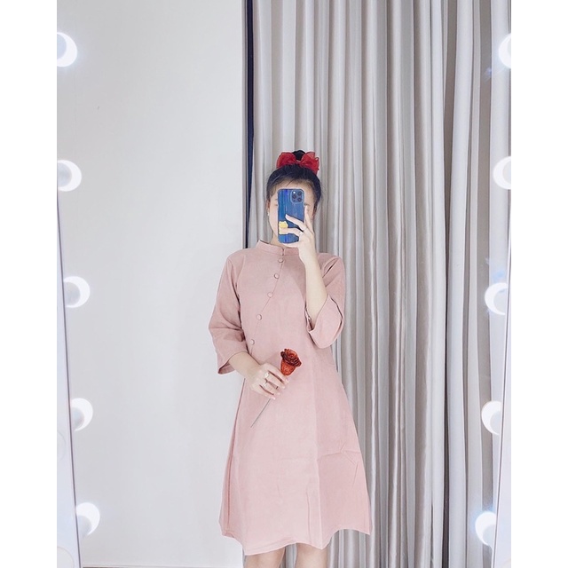[ CHUBBY BIGSIZE] ĐẦM NHUNG NÚT BỌC TỪ 55-90kg