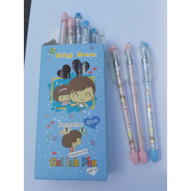12 cây bút gel Big Bee viết chữ và màu mực cực đẹp