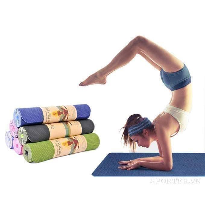 Thảm Tập Yoga,Thảm Tập Gym, Chống Trơn Trượt Cao Cấp ( Tặng kèm túi đựng thảm) MH