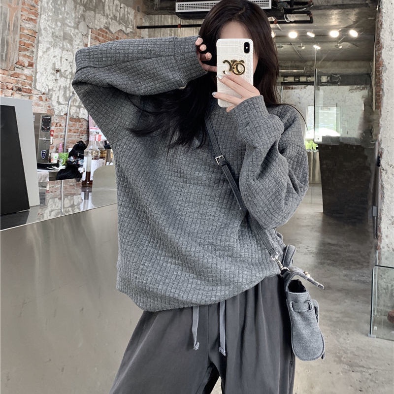 Áo sweater tay dài cổ tròn màu xám in chữ Hormones 2021 thời trang cho nữ | BigBuy360 - bigbuy360.vn