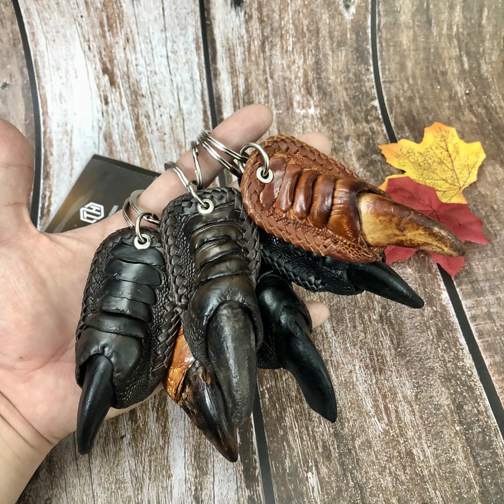 Móc Khóa Móng Đà Điểu, Móc Treo Chìa Khóa Móng Đà Điểu Khâu Viền HandMade, Móc Đà Điểu Siêu Bền Khâu Viền Thủ Công