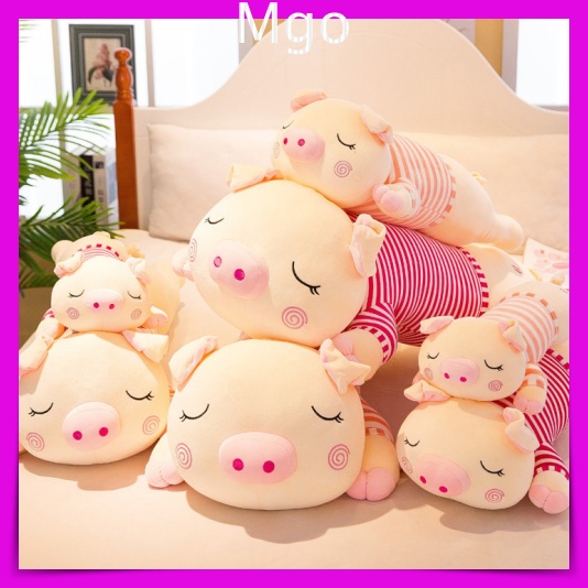 GốI Ôm Heo Gấu Bông Heo Mặc Áo Hồng Thiên Thần Nằm Vải Nỉ Mềm Mịn An Toàn Cho Bé Ôm Chơi Ngủ