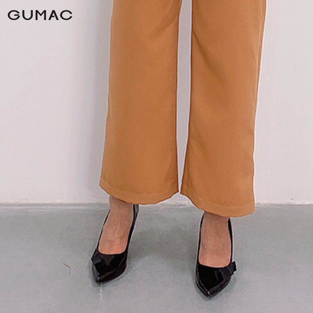 [Mã WABRGU72 giảm 10% tối đa 50k đơn 250k] Quần tây nữ ống rộng lưng liền GUMAC QA9119_NAU | BigBuy360 - bigbuy360.vn