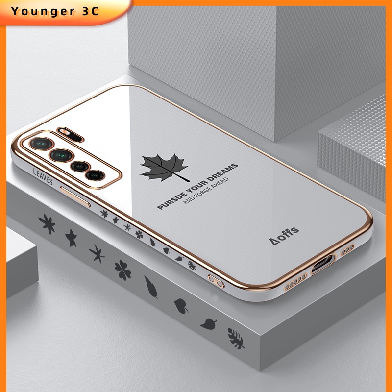 Ốp Điện Thoại Mềm Họa Tiết Lá Phong Có Dây Đeo Cho Huawei Y9S Y9 Y7 Pro Nova 7SE Y7 Y6P Nova 8i
