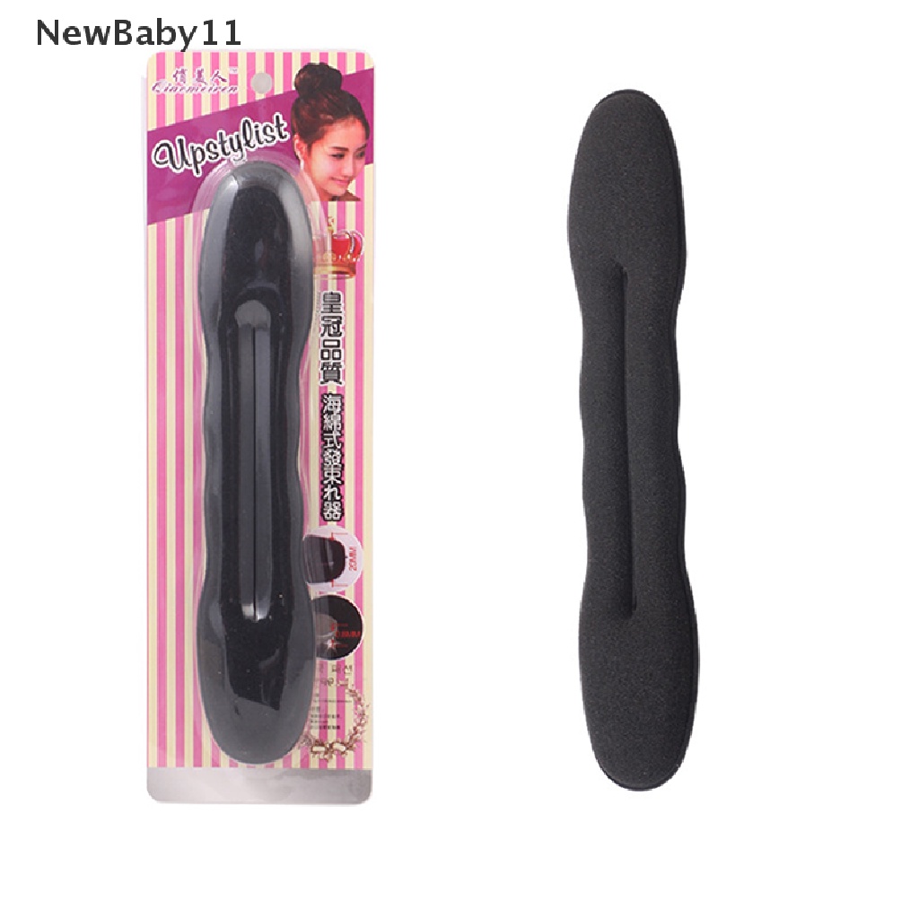 Dụng Cụ Búi Tóc Hình Bánh Donut Bằng Xốp Màu Đen Tiện Dụng