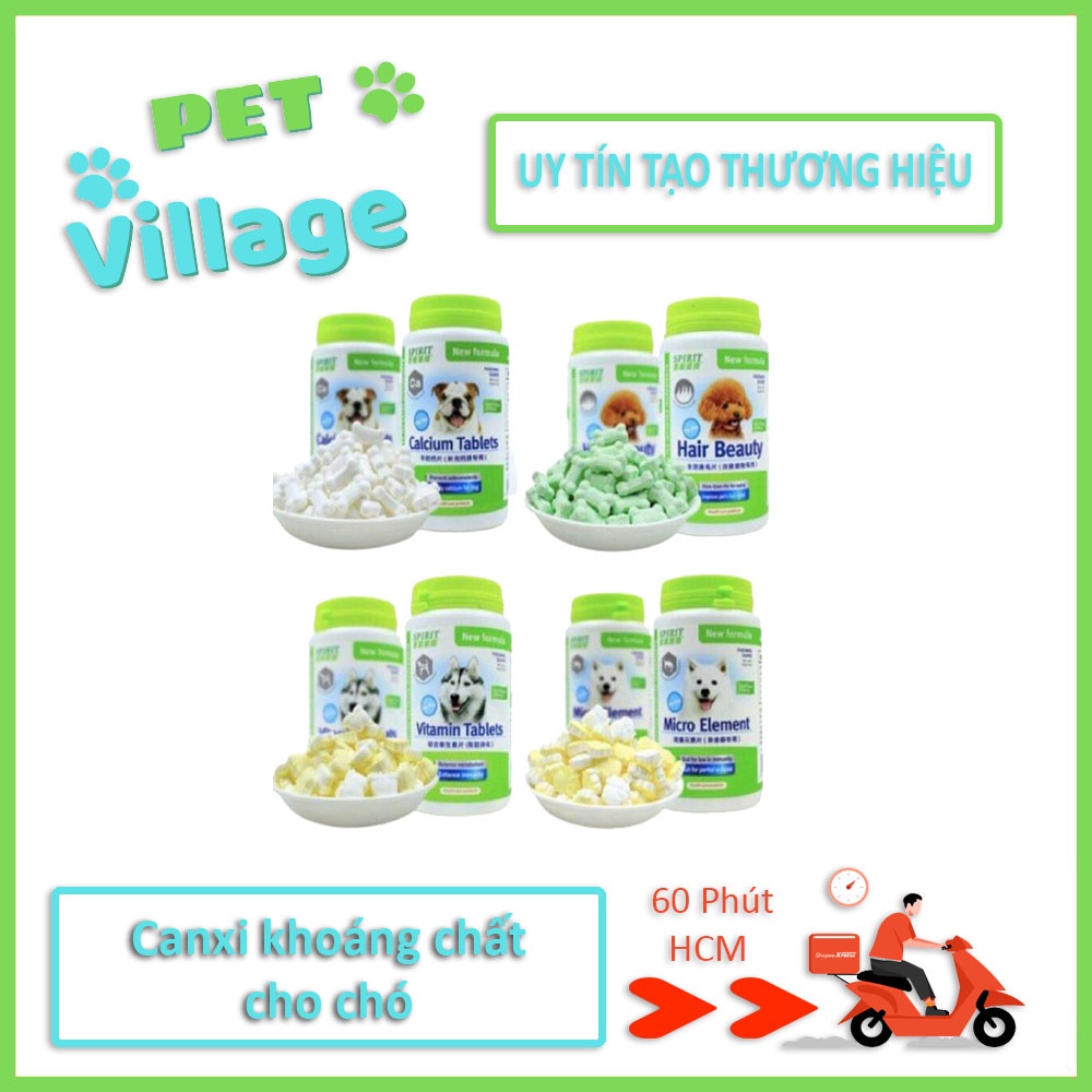 Combo 5 viên Canxi/Khoáng/Vitamin/Dưỡng lông Spirit cho chó 🐶 mèo 😼