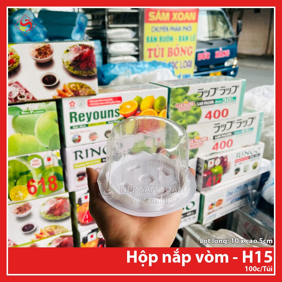 100c - Hộp nắp vòm H15 đựng bánh