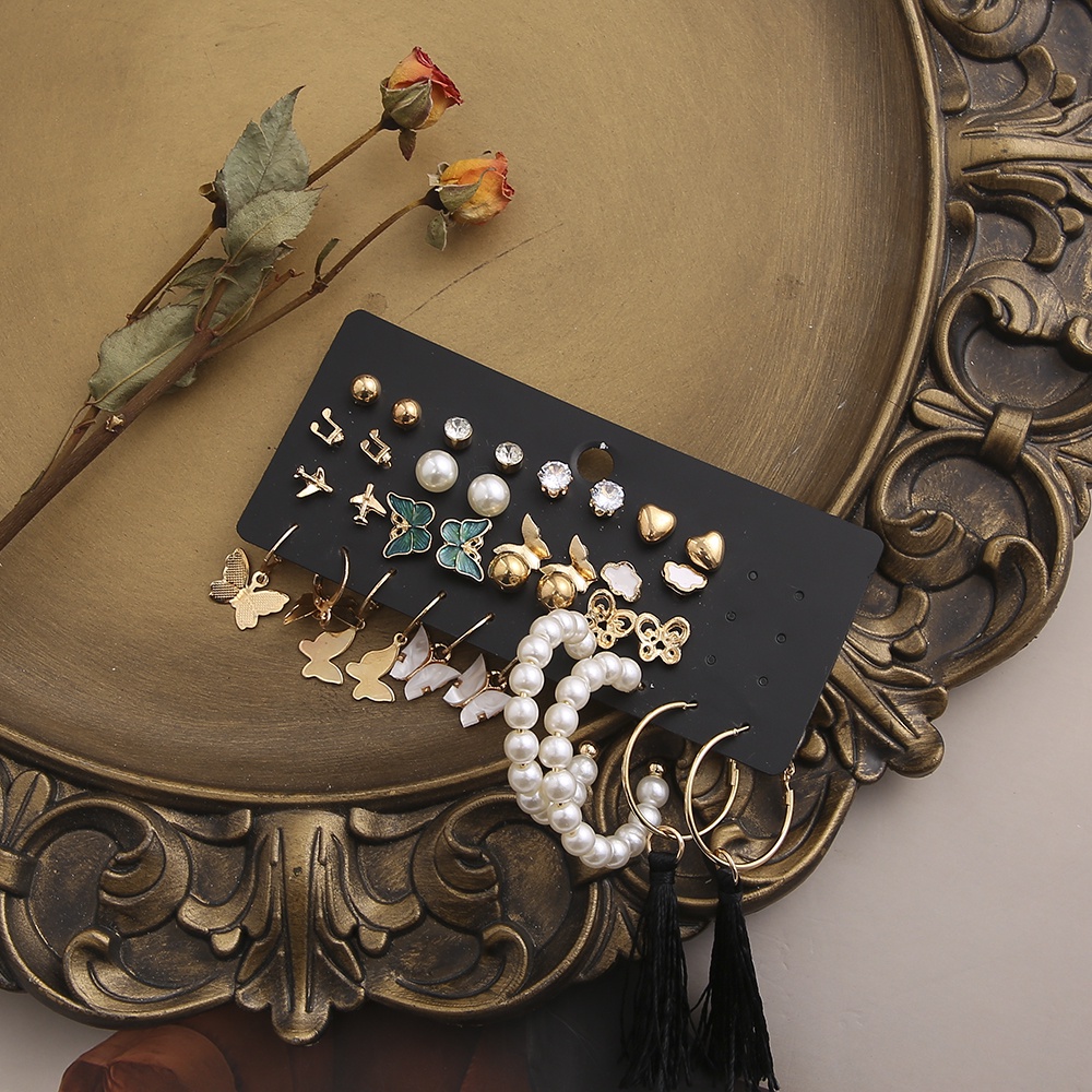 Set 5/6/9/17 cặp khuyên tai thời trang nữ