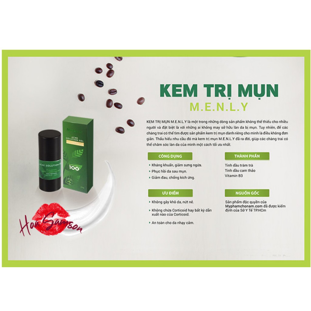 Kem ngừa mụn dành cho nam Menly 20gr