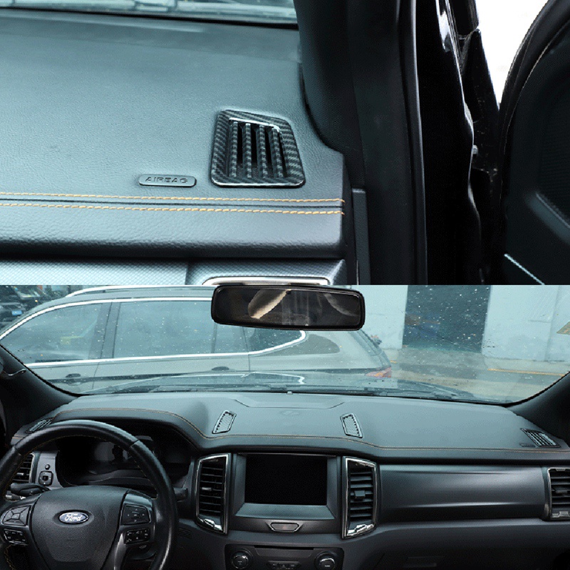 Ốp Viền Máy Điều Hòa Xe Hơi Ford Ranger 2015-2021 Chất Liệu Sợi Carbon ABS