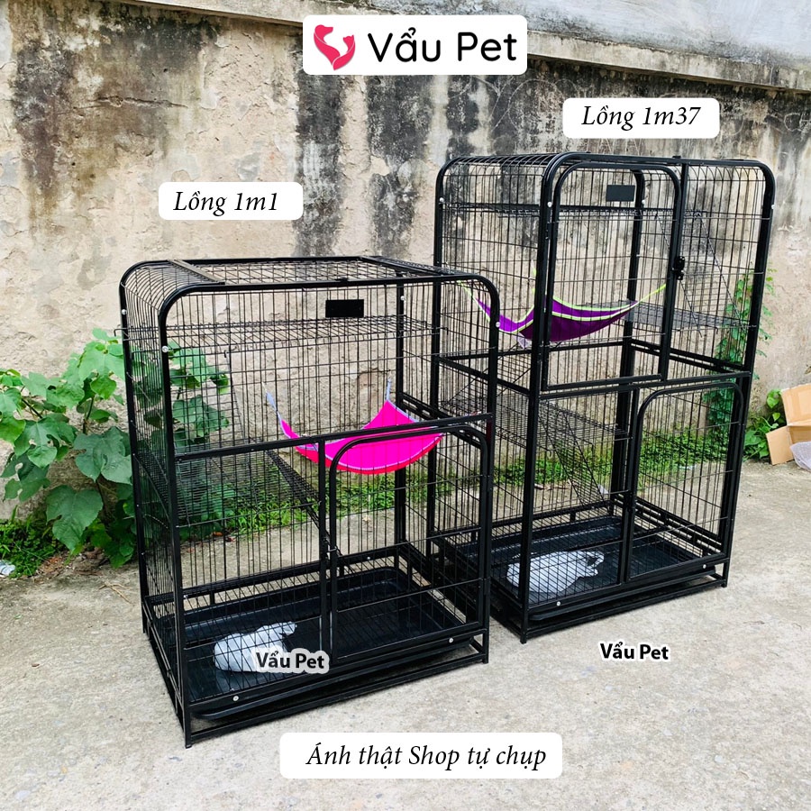 Chuồng mèo nan ống 3 tầng, 4 tầng - Lồng mèo có bánh xe