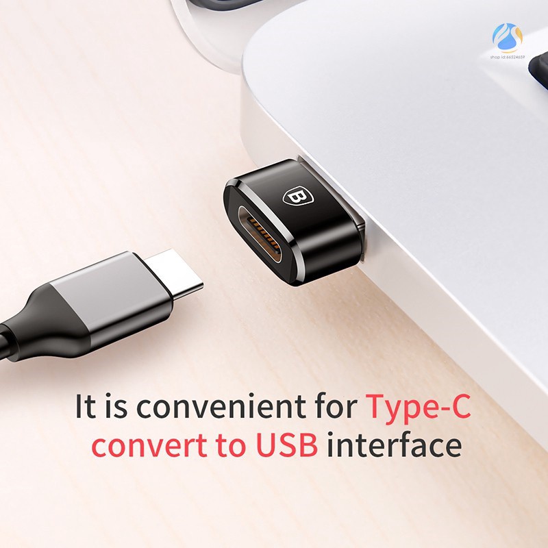 Đầu Chuyển BASEUS Type C Sang USB (Type A) Tốc Độ Cao (USB Type C To Type A Adapter/ Converter) - Hàng Chính Hãng