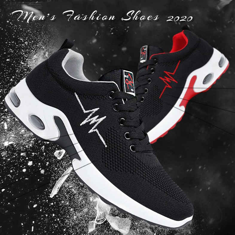 Giày Thể Thao Nam , Giày Sneaker Nam 9302 Chất Liệu Dệt Kim Cao Cấp Màu Đen Sọc Trắng Nổi Bật Nam Tính | BigBuy360 - bigbuy360.vn