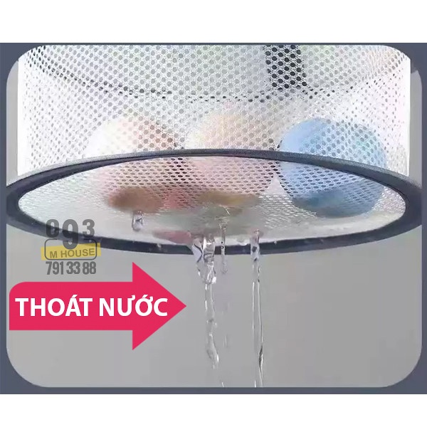 Túi Lưới Đựng Cọ Dụng Cụ Trang Điểm, Móc Treo Phơi Đồ