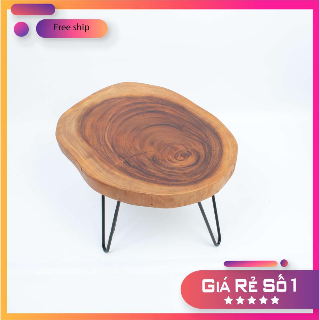 [Freeship] bàn tròn gỗ chân sắt dành cho quán cà phê