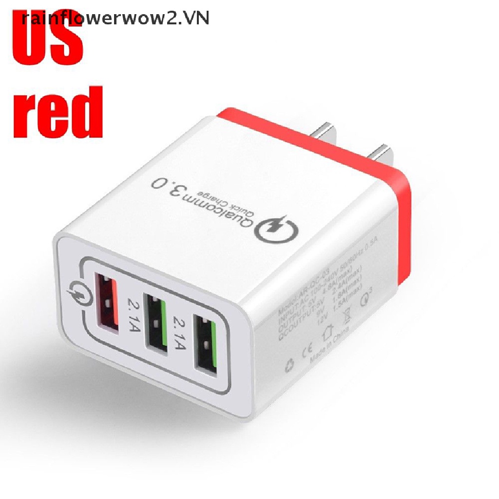 Củ Sạc Nhanh 30W QC 3.0 3 Cổng USB Hub 2018 Mới