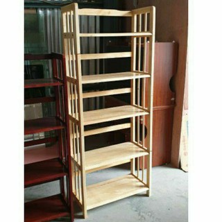 [Loại 1,8cm] Kệ Gỗ Giá Sách Đa Năng 65cm 5 Tầng Bằng Gỗ Cao Su Tự Nhiên( Hàng Xuất Khẩu)