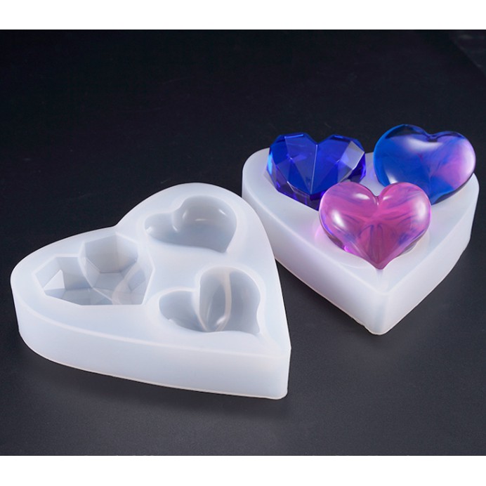 Khuôn Silicone Trái Tim 3 Kiểu Cỡ Lớn - Trường Thịnh Sài Gòn