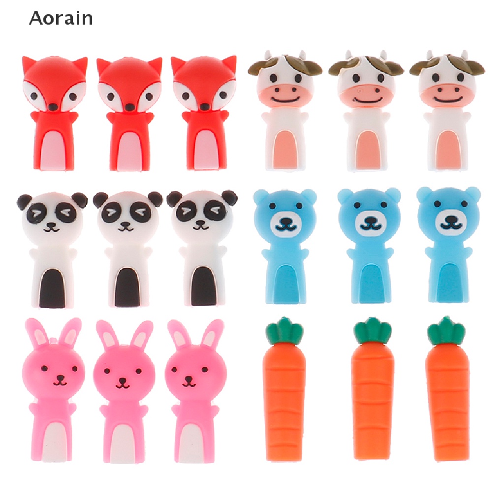 1 Bộ 3 Nắp Đậy Bút Chì / Mỹ Phẩm Bằng Silicone Tiện Dụng