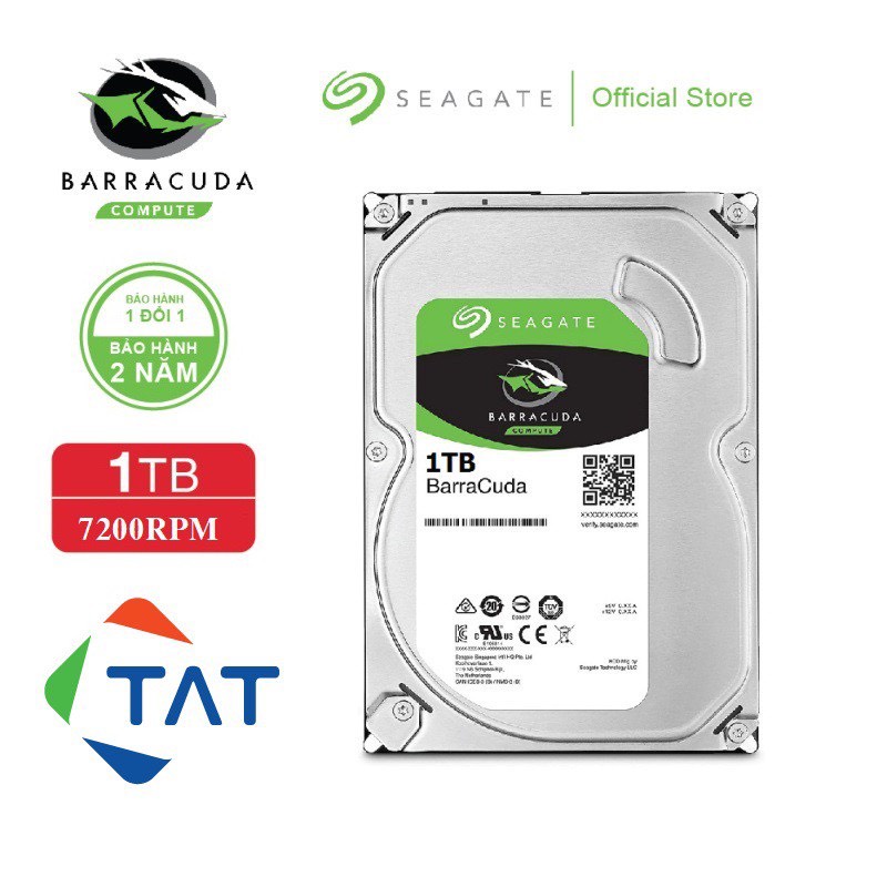 Ổ Cứng HDD Seagate Barracuda 1TB 3.5 inch 7200RPM SATA3 6Gb/s - Mới Bảo hành 24 tháng 1 đổ