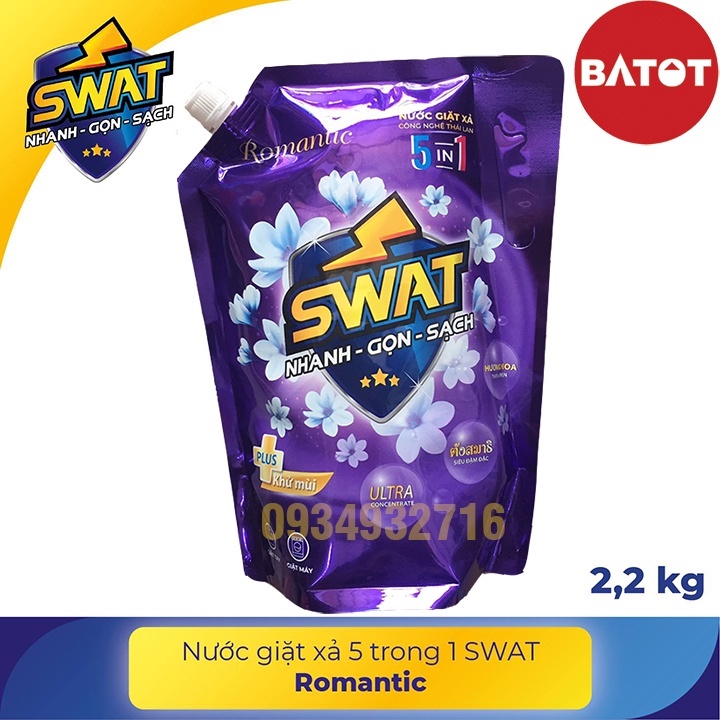 NƯỚC GIẶT XẢ SWAT SIÊU ĐẬM ĐẶC ROMANTIC HƯƠNG HOA 5 IN 1 CAN 3,8KG