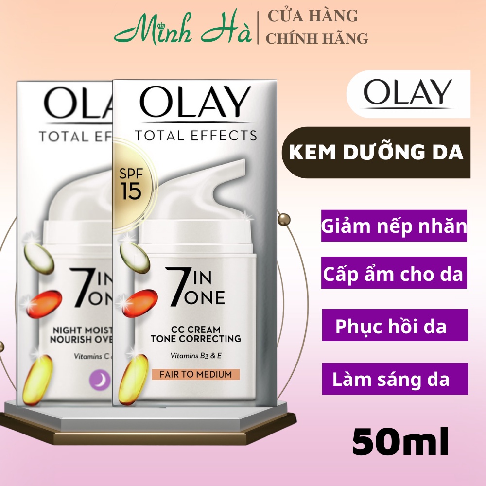 Kem Dưỡng Olay Total Effects 7 In 1 Ngày Và Đêm 50ml chống lão hóa, sáng da