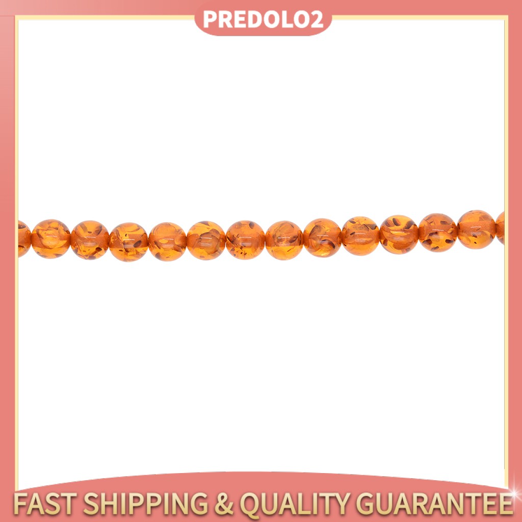 Set 2 Túi Hạt Đá Hổ Phách Nâu 8mm Làm Trang Sức Thủ Công DIY