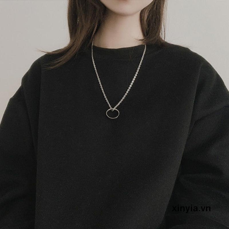 Vòng Cổ Mặt Tròn Phong Cách Hiphop Cá Tính Cho Nam Nữ
