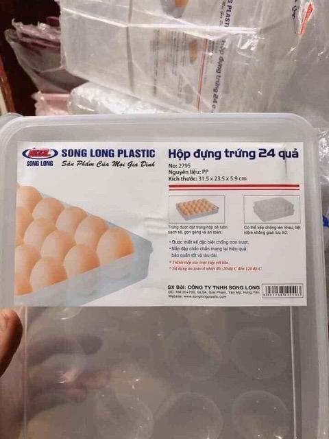 Hộp đựng trứng 24 quả song long