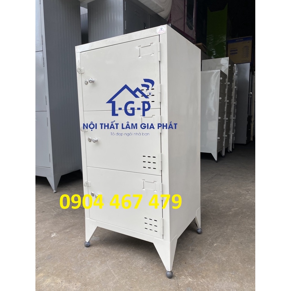 Tủ hồ sơ tủ sắt locker sơn tĩnh điện 3 ngăn mới giá tốt