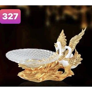 KHAY ĐỂ HOA QUẢ KÈM ĐĨA THIÊN NGA TRẮNG CAO CẤP