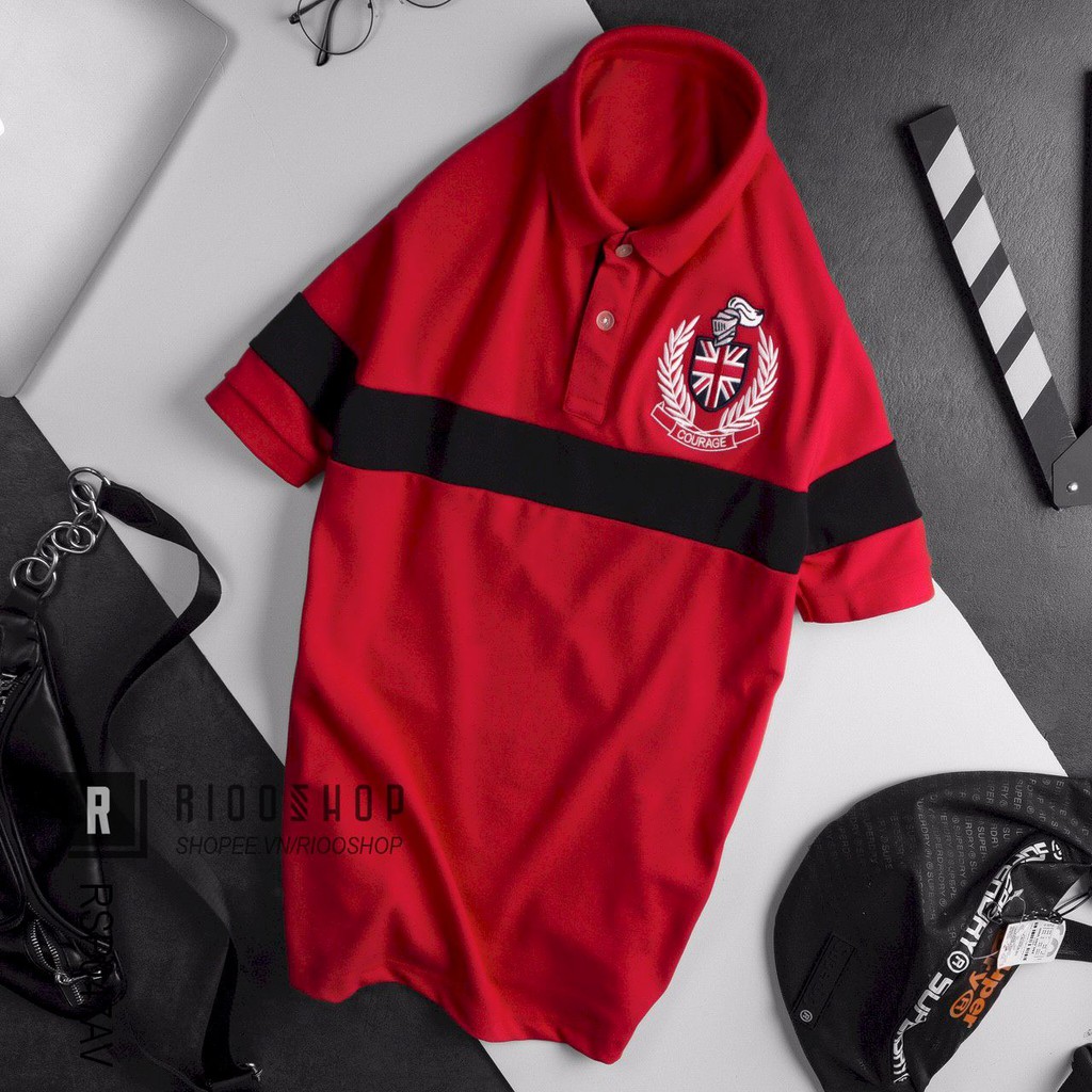 Áo thun nam polo đẹp Heyboy phối viền logo thêu tinh tế RSP047AV - áo phông nam có cổ Riooshop | BigBuy360 - bigbuy360.vn