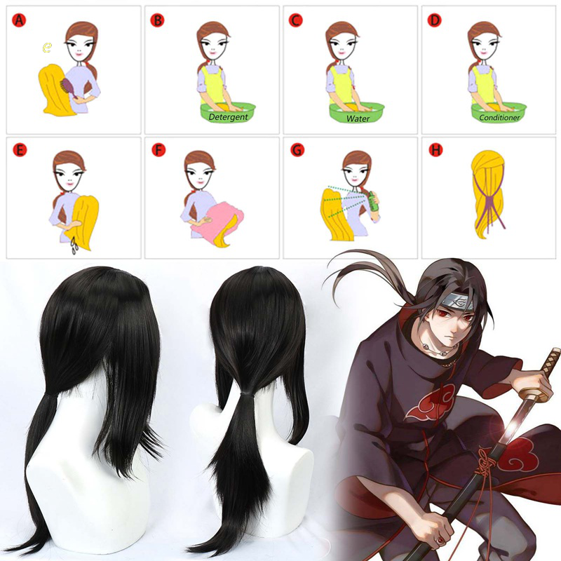 Tóc Giả Thẳng Dài 55cm Cosplay Nhân Vật Uchiha Itachi