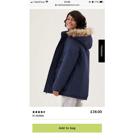 Áo Parka xuất xịn cho bé 2-14 tuổi M&S