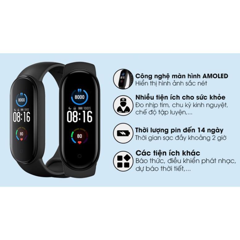 Đồng Hồ Xiaomi Mi Band 5/4 Thiết kế nhỏ gọn - chống nước - Đo nhịp tim - Chính hãng bảo hàng 12 tháng /uy tín