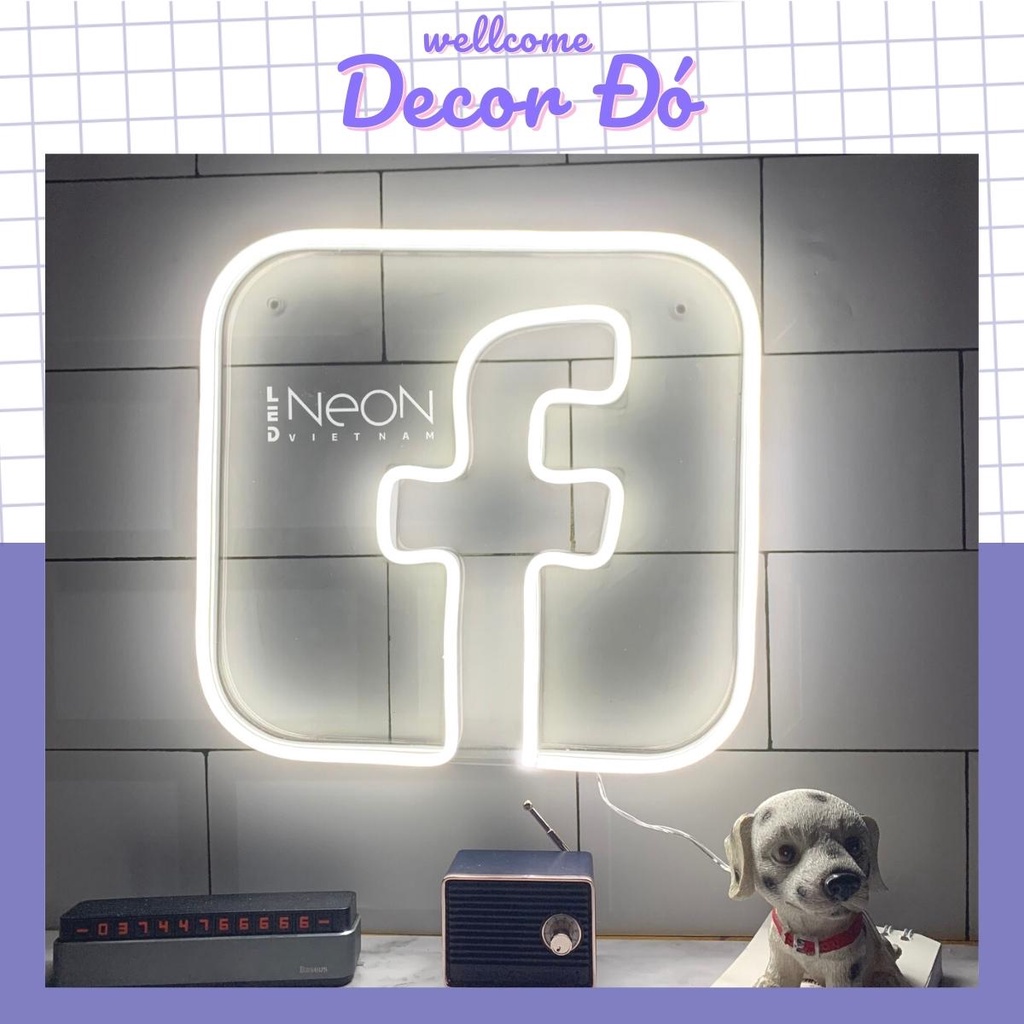 Đèn NeonSign | Face.book | Kích Thước 26x25cm | Quà Tặng Trang Trí Cực Chất , Siêu Sáng & Tiết Kiệm Điện Với Led 12v |