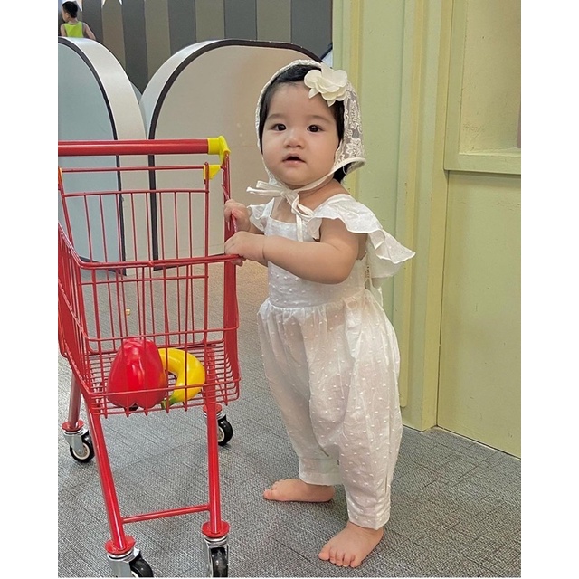 Bộ liền thân cotton gạo hở lưng em bé Nanci room