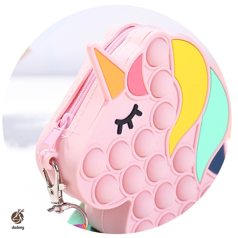 ⚡Giá thấp nhất⚡Pop It Fidget Rainbow Color Bubble Bag Toy Crossbody Bag Túi kỳ lân Giải tỏa căng thẳng