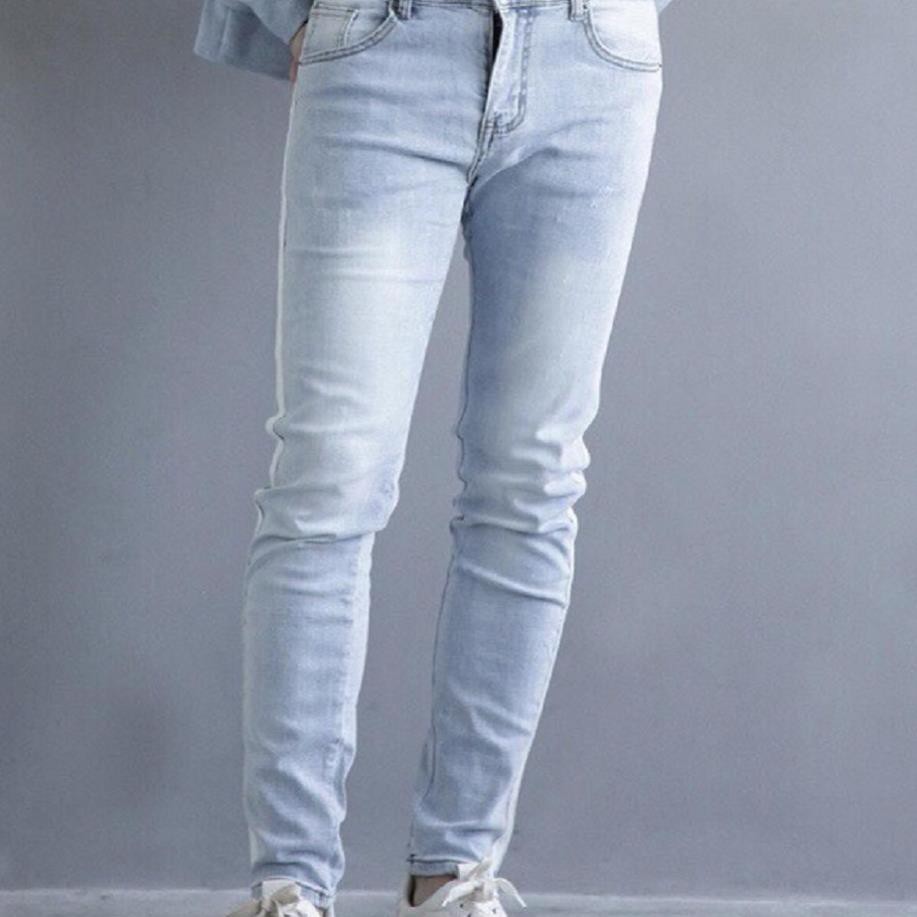[S02] Quần Jean Nam màu Xanh Trơn Mẫu Xước Nhẹ Thời Trang Đơn Giản chuẩn shop - 176104298.2777650808 | BigBuy360 - bigbuy360.vn