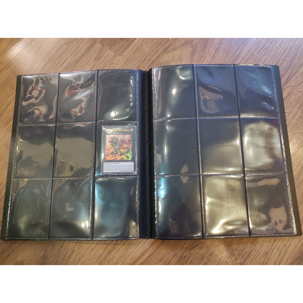 [ Dưa Hấu Yugioh ] Sổ đựng card , album sưu tập thẻ bài 9-Pocket đen 3x3 (Tối Đa 360 Lá Bài)