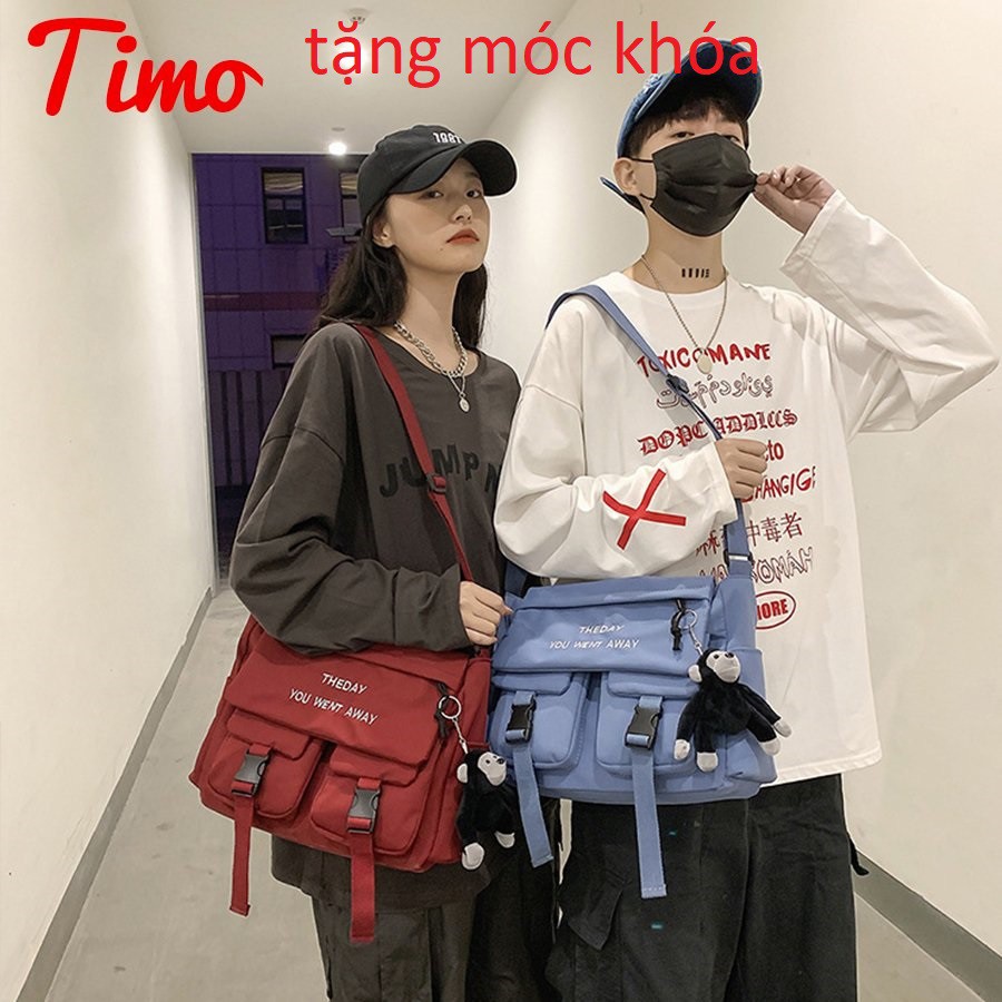 Túi Ulzzang Túi Đeo Chéo Ulzzang đi học cặp Vải Dù Chống Nước - Tặng Móc Khóa Gấu Bông | BigBuy360 - bigbuy360.vn