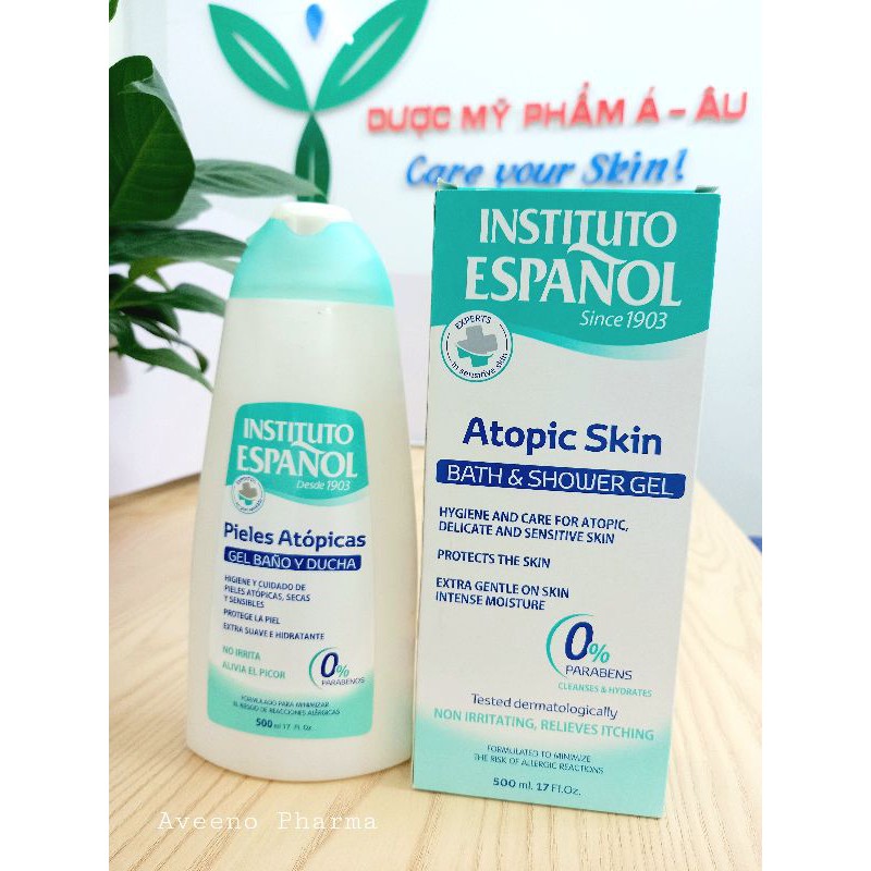 INSTITUTO ESPANOL ATOPIC GEL 500ML- SỮA TẮM DÀNH CHO DA KHÔ,NHẠY CẢM