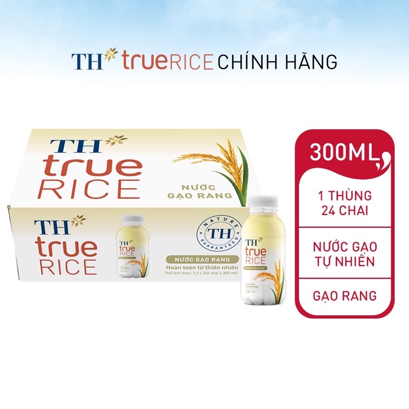Thùng 24 chai Nước Gạo Rang TH true RICE 300ml