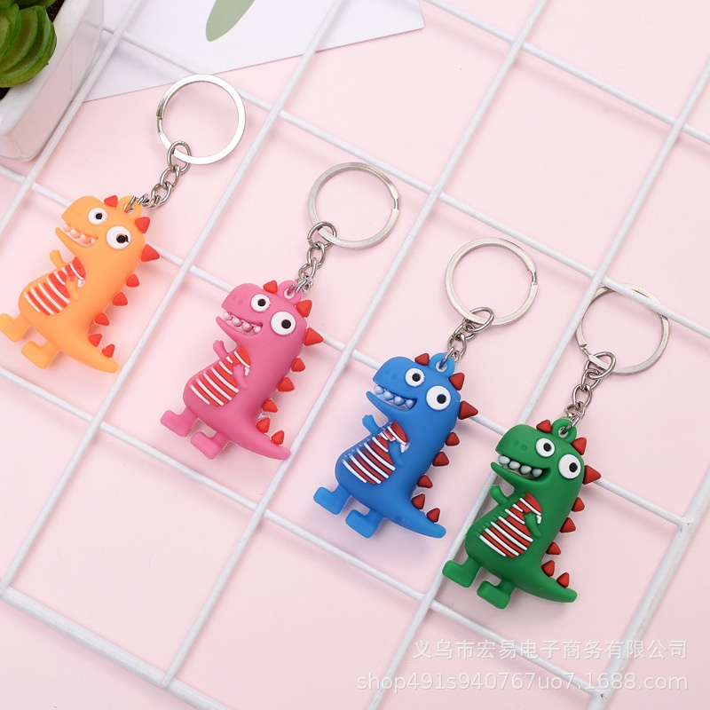 (Siphukien) Móc khóa khủng long hạnh phúc dễ thương 3.8*5cm