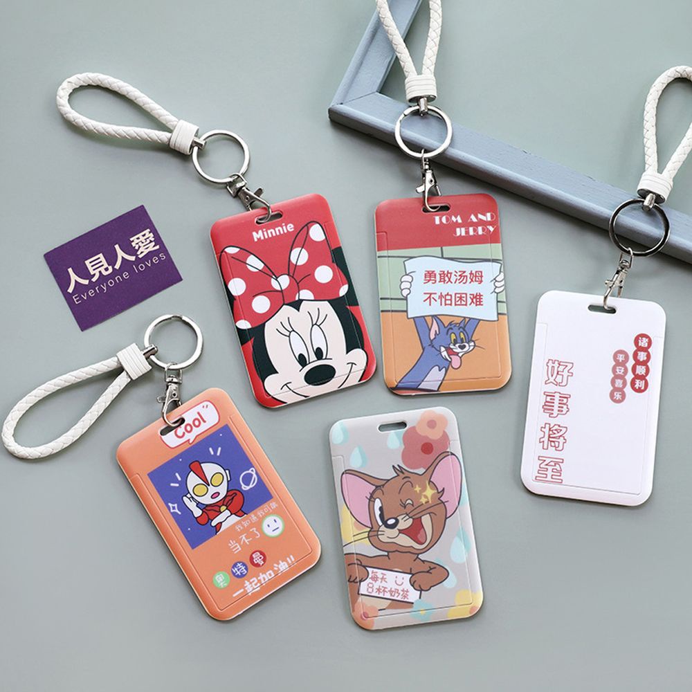HARRIETT Cute Korean Card Case Portable Card Access Control Cartoon Card Holders Bus Letter Keychains Credit Students Minnie Kawaii Card Storage Cover