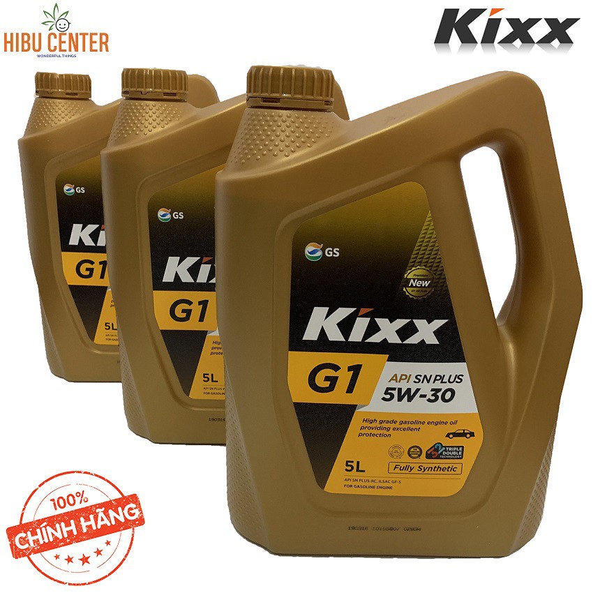 [Cao Cấp] Thùng Dầu Nhớt Tổng Hợp Toàn Phần KIXX G1 API SN PLUS 5W-30 (5L x 3 Can Nhựa) Cho Động Cơ Chạy Xăng CHÍNH HÃNG